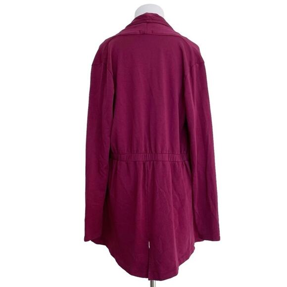 MOD-O-DOC Luxe Burgundy Open Cardigan w/ Elastic Back Size XS - Picture 4 of 7